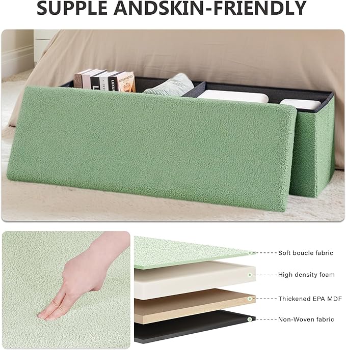 43 Inches Storage Ottoman Bench - Image 4