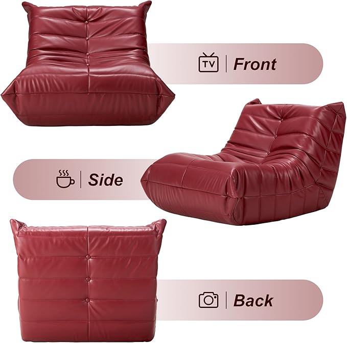Hobestluk Giant Bean Bag Chair Lazy Floor Sofa, Memory Foam Fireside Sofa - Image 8