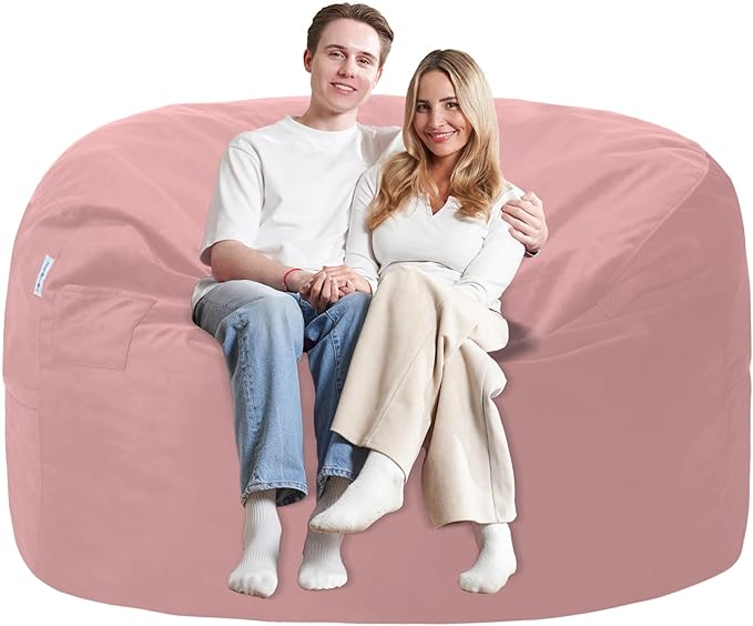 5FT Bean Bag Chair with Ultra Soft Velvet Cover Bean Bag Sofa with Memory Foam by Unknown