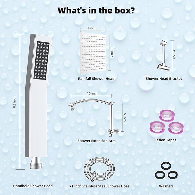Hibbent All Metal 10'' Rainfall Shower Head, Dual Shower Head Combo, High - Image 7