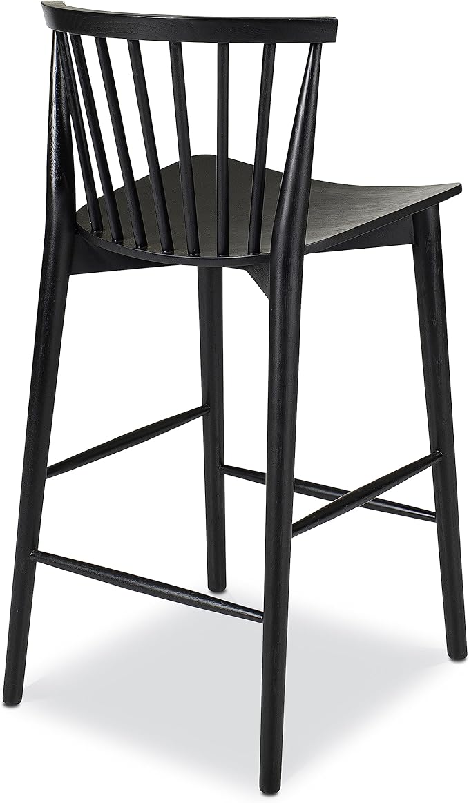 POLY & BARK Ligna Counter Stool Black – Mid-Century Inspired Stool - Image 6