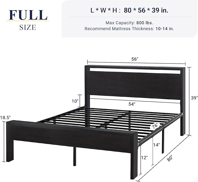 Allewie Full Size Platform Bed Frame - Image 2
