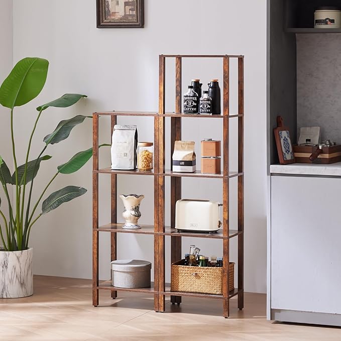 4 Tier Tall Wooden Bookshelf - Image 6