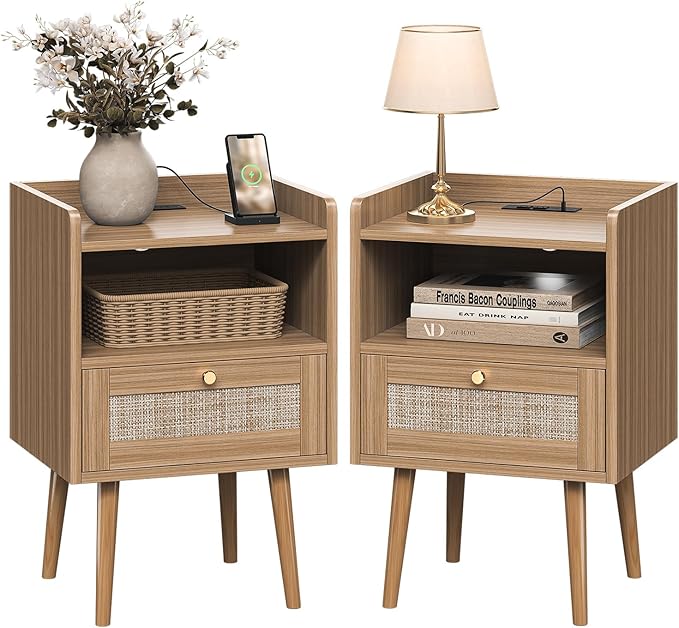 Night stand Set of 2, Bedside Tables by MECHYIN