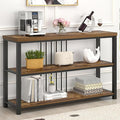 FOLUBAN Industrial Console Table, 3 Tier Entryway Table, Sofa Foyer Table by FOLUBAN
