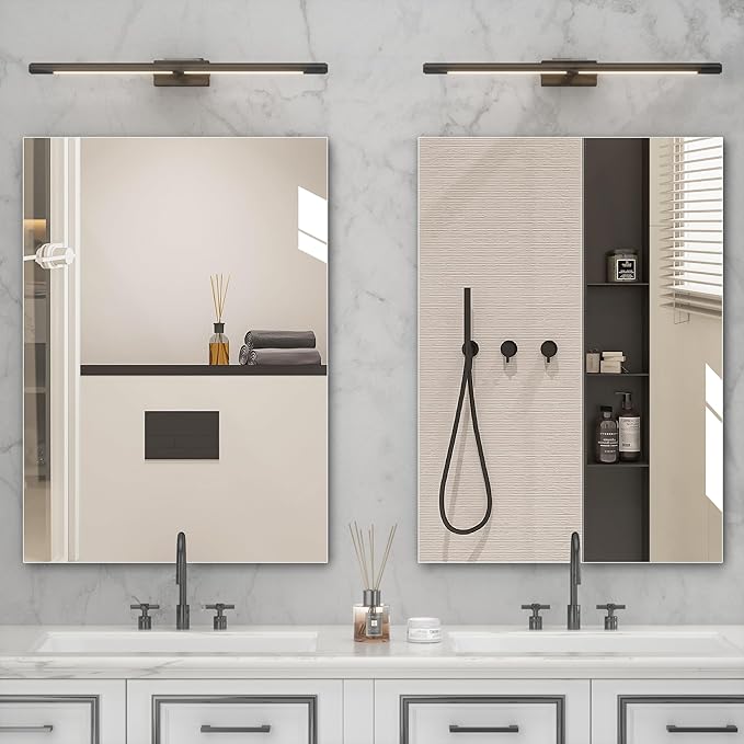 Hasipu Bathroom Mirror for Wall Vanity Mirror 20"x28"-2pcs, Frameless Mirror - Image 5