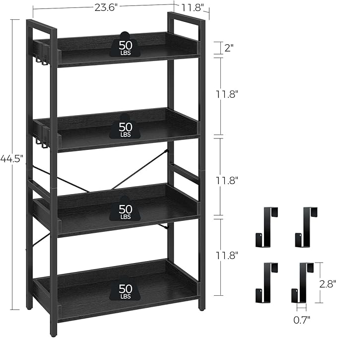 Rolanstar Bookshelf 4 Tier - Image 3