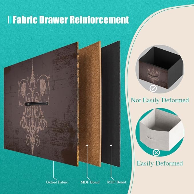 Dresser for Bedroom with 18 Drawers, Tall Fabric Storage Dresser, Chest of - Image 6