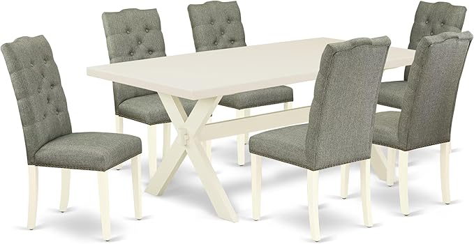 East West Furniture X027EL207-7 7 Piece Kitchen Table Set Consist of a by EastWestFurniture