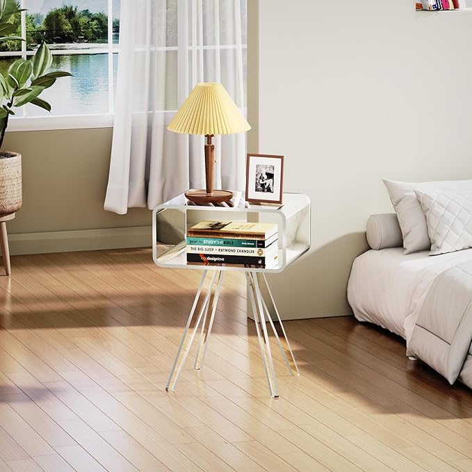 Acrylic Side Table, Acrylic Nightstand Bedside Table - Image 6