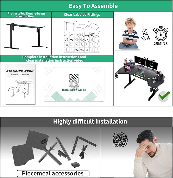 JWX Dual Motor Standing Gaming Desk - Image 10