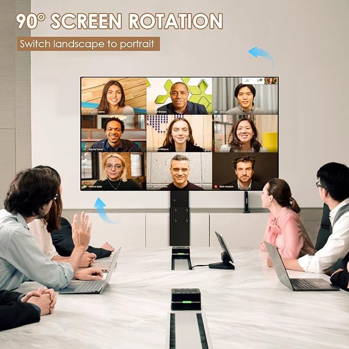Rolling TV Stand with Power Outlet, Swivel Mobile Portable TV Cart - Image 2