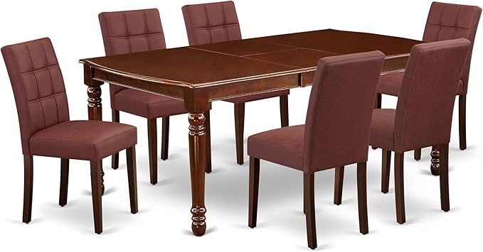 East West Furniture DOAS7-MAH-26 7 Piece Dining Table Set Contain A Dining Room by EastWestFurniture