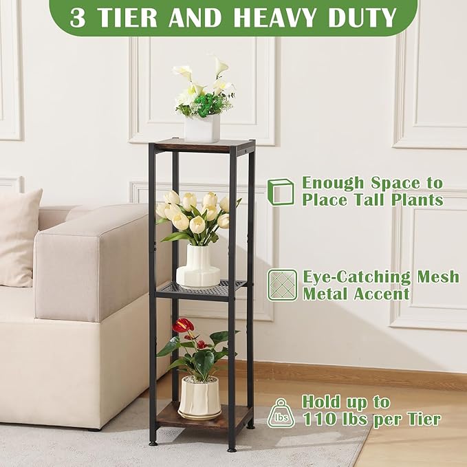 Extra Tall Plant Stand Indoor, 40 Inch Plant Stands, 3 Tier Metal Plant Stand - Image 4