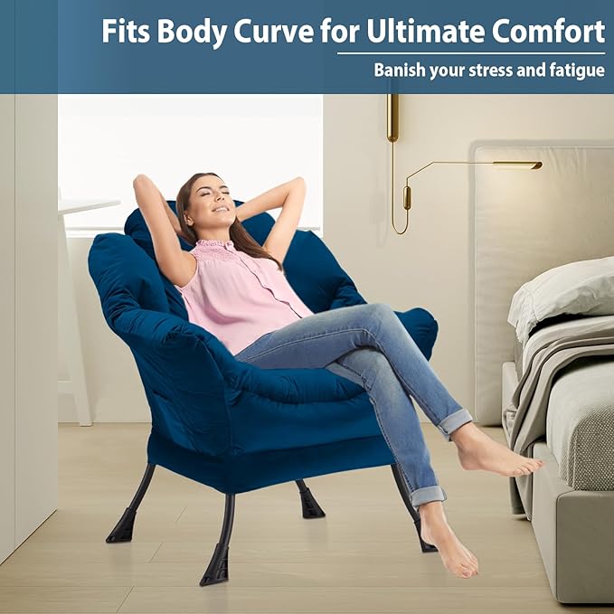 Lazy Chair Thick Padded, Comfy Velvet Accent Lounge Chair - Image 5