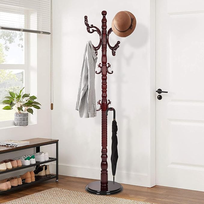 Wooden Coat Rack Freestanding, Vintage Coat Racks by VKETU