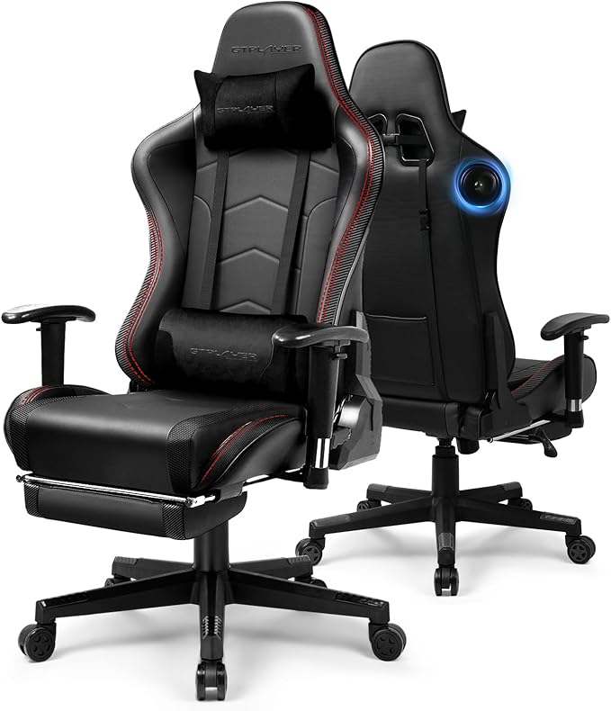 GTPLAYER Gaming Chair with Bluetooth Speakers and Footrest, Ergonomic Gamer by GTPLAYER