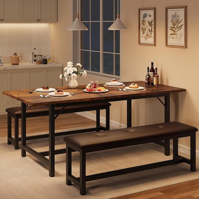 GarveeHome Dining Table Set for 4-6, Kitchen Table Set for Apartment, Small by GarveeHome