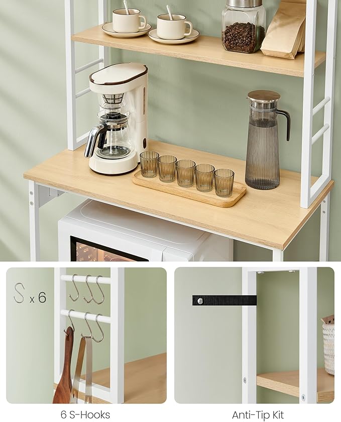 VASAGLE Bakers Rack with Power Outlet, 31.5 Inches Coffee Bar - Image 7