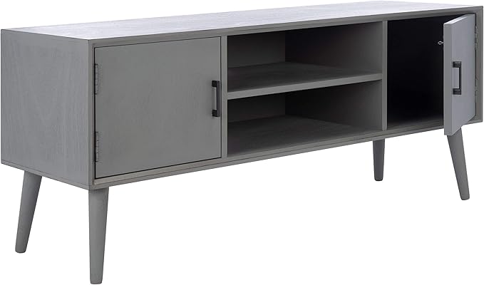 SAFAVIEH Sorrel TV Stand for up to 55" Flatscreen – Distressed Grey, 2 Doors - Image 6