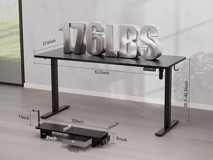 63x24 Inches Electric Standing Desk - Image 3