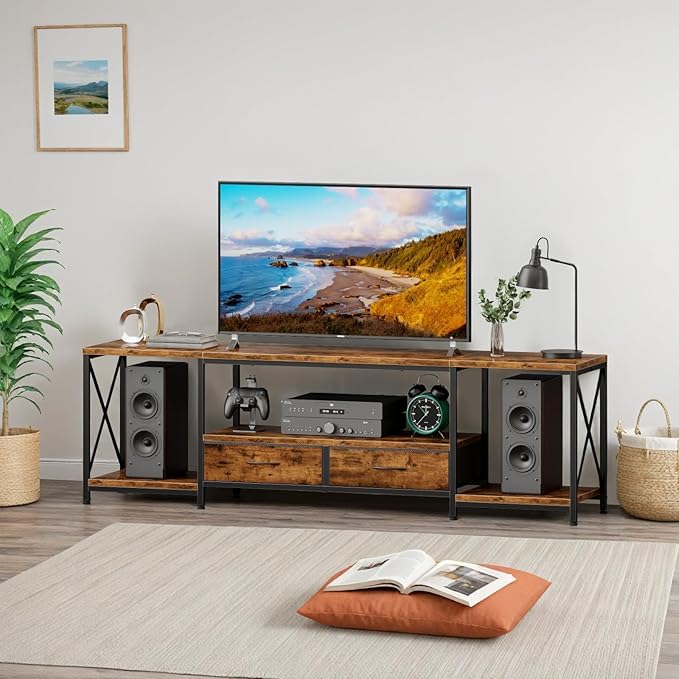 LED TV Stand with 2 Fabric Drawers - Image 6