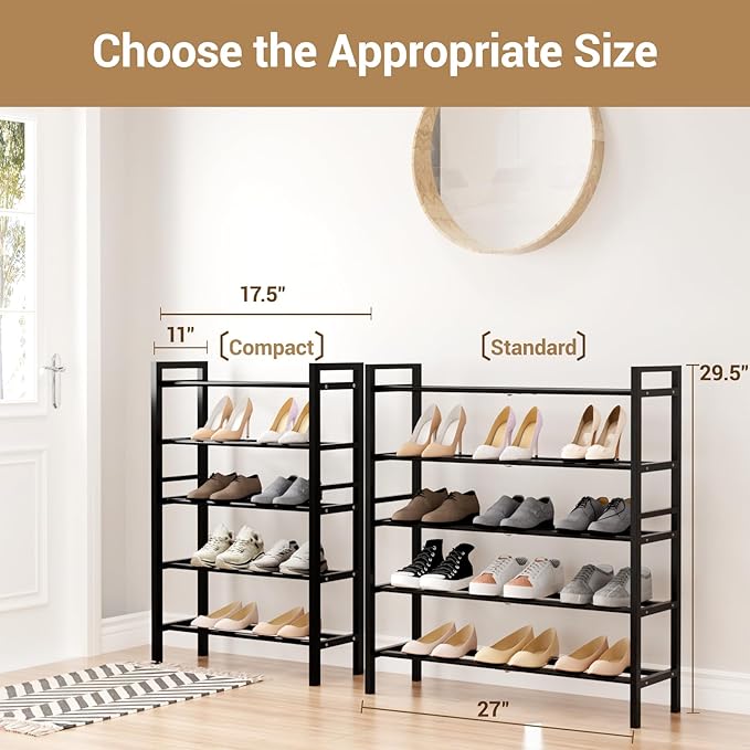 Haddockway Bamboo Shoe Rack for Closet, Free Standing Shoe Organizer - Image 3