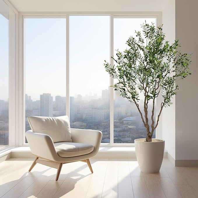Artificial Olive Tree Tall, Faux Olive Tree Indoor Artificial Tree - Image 9