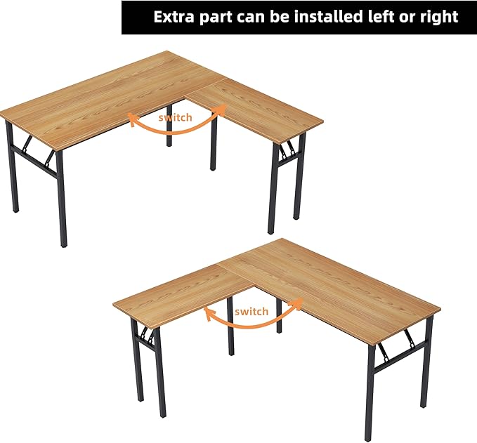 Need L Shaped Folding Desk, Reversible Computer Desk - Image 6