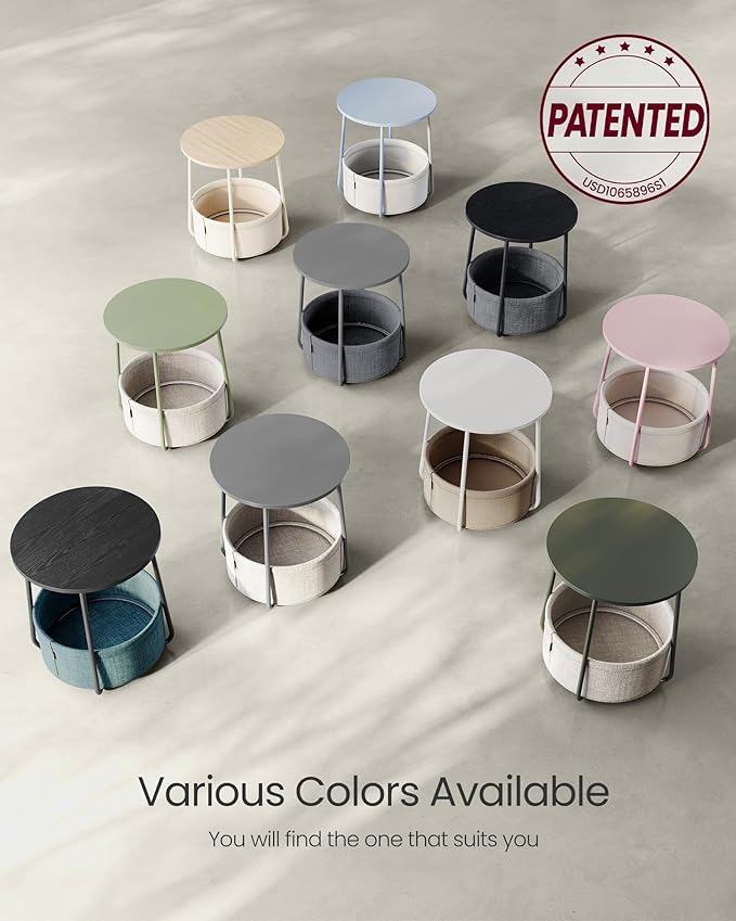 VASAGLE Small Round Side End Table, Modern Nightstand - Image 10