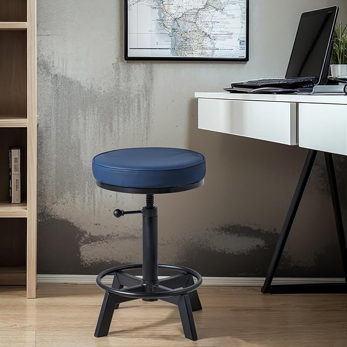 Vintage Short Bar Stools Industrial Swivel Counter Stools 17-24inch Height - Image 2