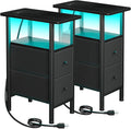 Narrow End Tables Living Room Set of 2 by LOAKEKEL