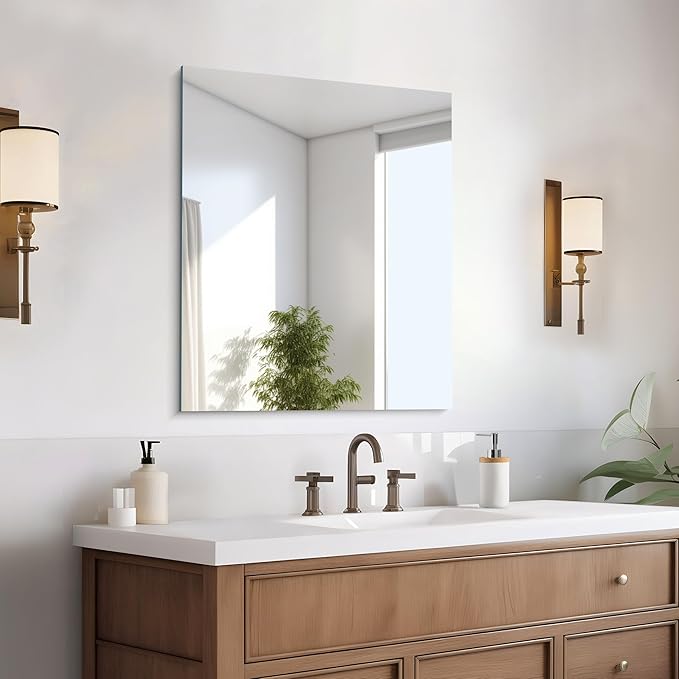 Frameless Mirror, 24x30 Inch Bathroom Mirror by CILIBER
