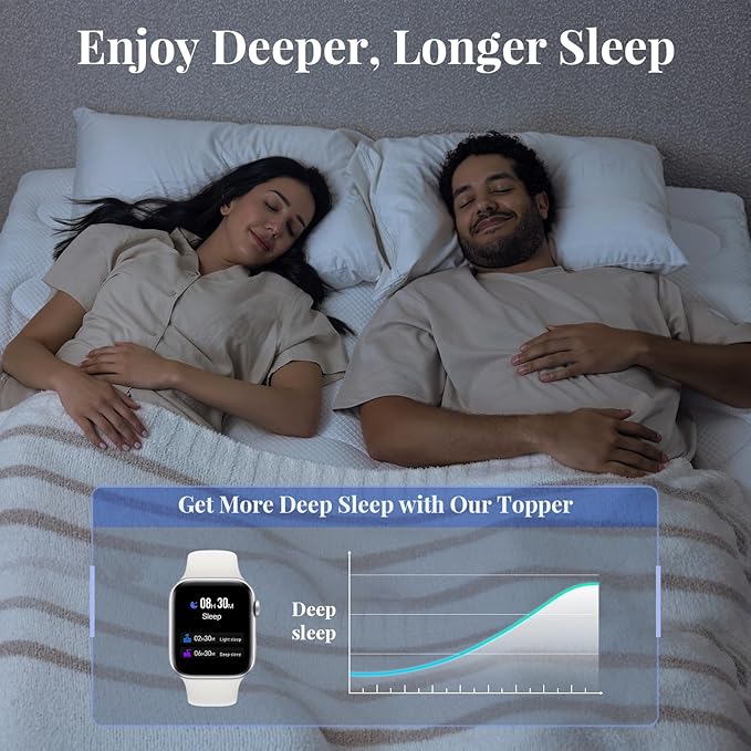 OhGeni Cooling 4 inch Dual Layer Twin Mattress Topper, 2 inch Cooling Gel - Image 7