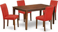 East West Furniture CAAB5-MAH-72 5 Piece Dining Set Includes a Rectangle Dining by EastWestFurniture