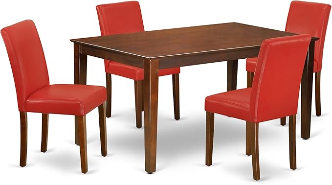 East West Furniture CAAB5-MAH-72 5 Piece Dining Set Includes a Rectangle Dining by EastWestFurniture