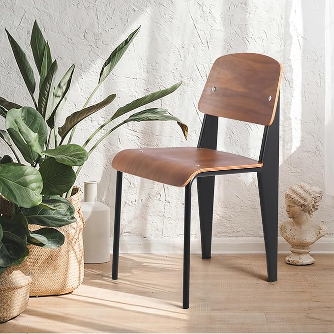 LOKKHAN Dining Chairs, Vintage Wood Metal Home Kitchen Breakfast Cafe Chairs - Image 6