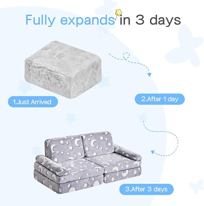 IFNOW Modular Kids Play Couch, Toddler Couch Kids Sofa, Child Sectional Sofa - Image 8