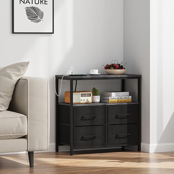 TUTOTAK Large Night Stand with Charging Station, Nightstand with USB and Type-C - Image 8