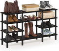 Furinno Turn-N-Tube 4-Tier Multipurpose Wide Shelf TV Stand, Espresso/Black by Furinno-FitsYourSpaceFitsYourBudget