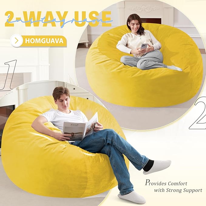 Homguava 6 FT Bean Bag Chair: 6' Bean Bags - Image 6