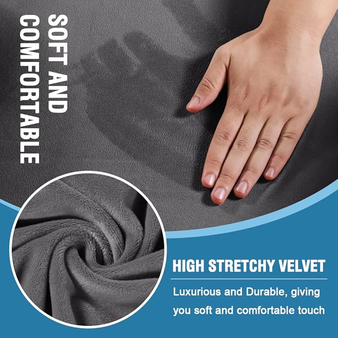 H.VERSAILTEX 4 Piece T Cushion Sofa Slipcovers Thick Velvet Stretch Couch Cover - Image 3