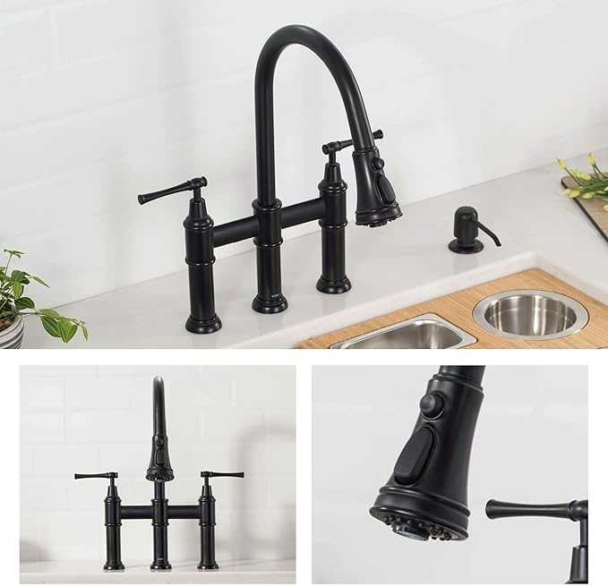 KRAUS Allyn Transitional Bridge Kitchen Faucet - Image 3
