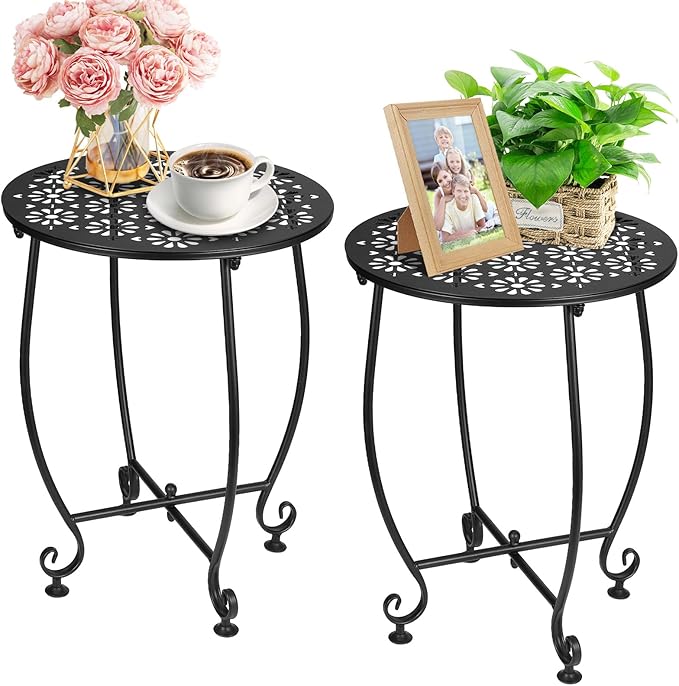 2 Pack 14 Inch Outdoor Side Table by DARCKLE
