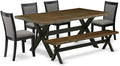 East West Furniture X677MZ650-6 6 Piece Kitchen Table Set Contains a Rectangle by EastWestFurniture