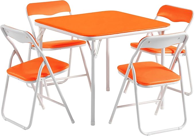 VECELO Kids Folding Activity Table and Chairs 5 Pcs Set, by VECELO