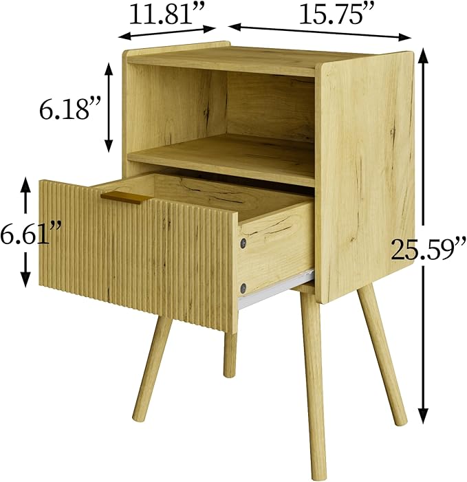 Nightstand, Modern Bedside Table - Image 2