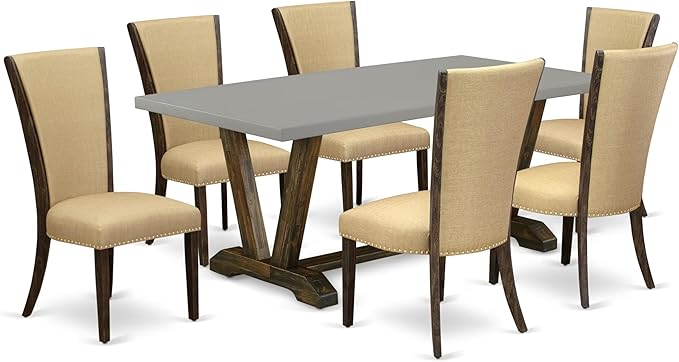 East West Furniture V797VE703-7 7 Piece Kitchen Table & Chairs Set Consist of a by EastWestFurniture