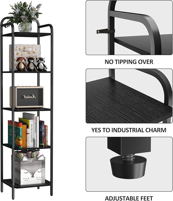 Book Shelf, 5 Tier Bookshelf, Bookcase - Image 4