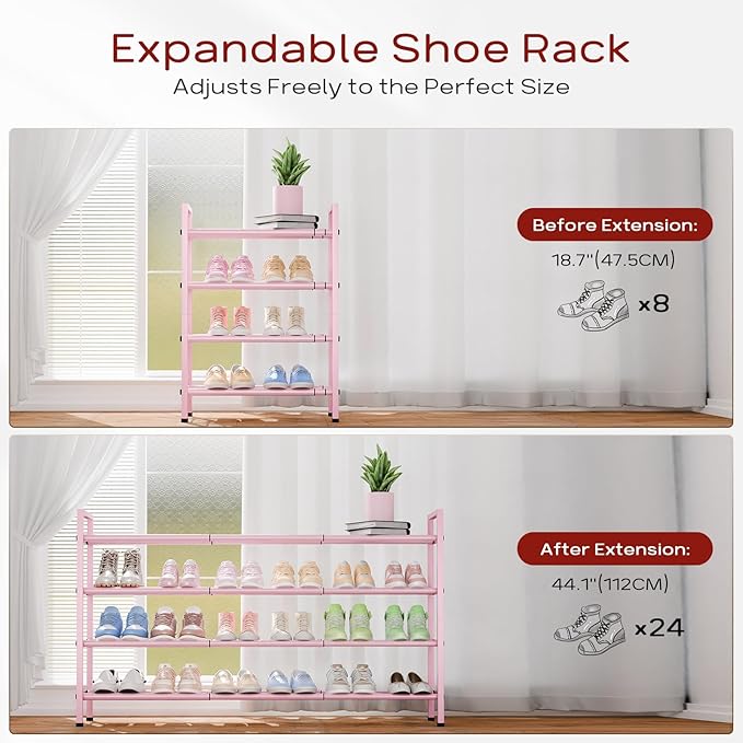 Bumusty 4-Tier Long Expandable Shoe Rack - Image 5